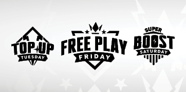 Top up Tuesdays, Free Play Friday and Super Boost Saturday Promotions